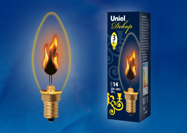 IL-N-C35-3/RED-FLAME/E14/CL Лампа декоративная с типом свечения эффект пламени IL-N-C35-3/RED-FLAME/E14/CL Лампа декоративная с типом свечения эффект пламени