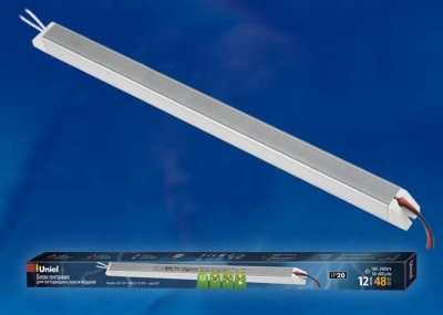 UET-VAT-048A20 12V IP20 Блок питания ультратонкий, 48Вт. Металлический корпус. TM Uniel